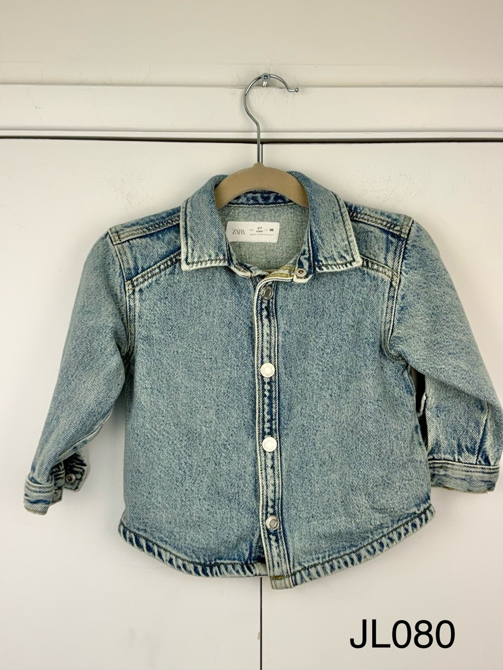Zara Kids Light Wash Denim Shirt Jacket 1.5 Years 86 cm